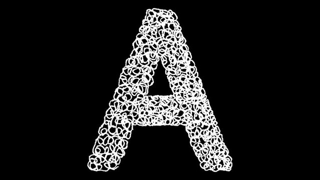 Wiggling Alphabet Letter A Scribble Drawing