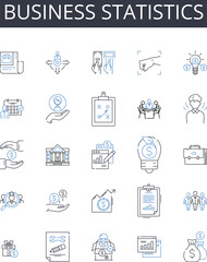 Business statistics line icons collection. Social psychology, Ecology environment, Computational science, Criminal justice, Computer security, Behavioral economics, Automotive engineering vector and