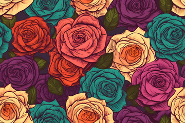 Fototapeta na wymiar Rose pattern
