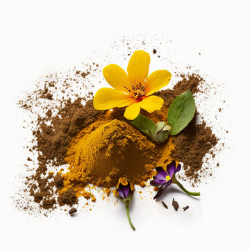 Beautiful Curry Spice flower and powder fresh ground curry 