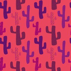 Abstract floral seamless cactus pattern for wrapping paper and fabrics and linens and kids clothes print