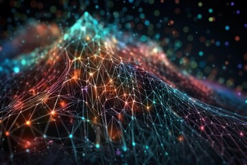 Obraz premium Neural network background. data science technology background. AI neural network data. Generative AI