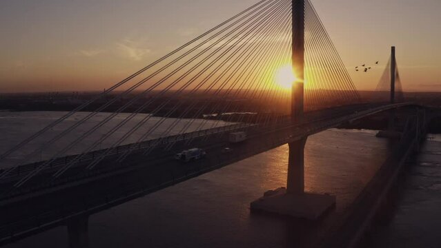 Barranquilla's bridge at sunset