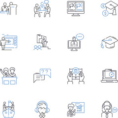 Cultivating line icons collection. Farming, Sowing, Harvesting, Growing, Planting, Tilling, Nurture vector and linear illustration. Fertilizing,Irrigation,Pruning outline signs set