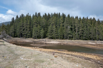 Spring view of Shiroka polyana (Wide meadow) Reservoir, Bulgaria