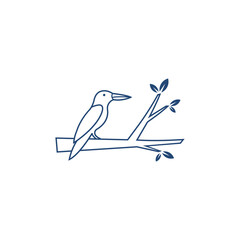tree bird minimalist logo design
