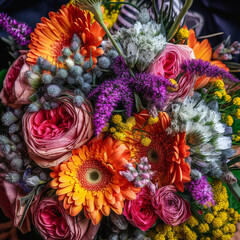 A colorful bouquet of flowers, made with generative AI