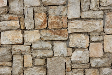A wall made of stones – a surface texture. Bosnia and Herzegovina, 2016.