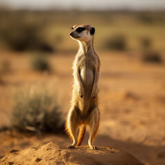 A curious meerkat looking around, made with generative AI