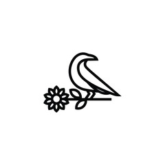 tree bird minimalist logo design