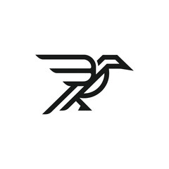 wr bird minimalist logo design