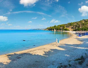 Foto op Canvas Morning sandy Kaviou beach. Summer top view (Nikiti, Sithonia, Halkidiki, Greece). People unrecognizable. © wildman