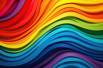 colorful wavy lines on a rainbow background. Generative AI