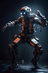 Fototapeta premium cyber person with helmet