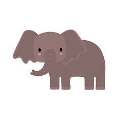 Vector illustration with elephant.Tropical jungle cartoon creatures.Pastel animals background.Cute natural design for fabric, childrens clothing,textiles,wrapping paper.