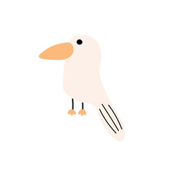 Vector illustration with bird.Tropical jungle cartoon creatures.Pastel animals background.Cute natural design for fabric, childrens clothing,textiles,wrapping paper.