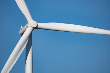wind turbine against sky, Windmill on blue sky background
