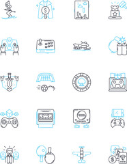 Musical instrument linear icons set. Piano, Guitar, Drums, Violin, Trumpet, Saxoph, Flute line vector and concept signs. Banjo,Ukulele,Bass outline illustrations