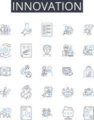 Innovation line icons collection. Collateral, Mortgage, Pawn, Asset, Guarantor, Loan, Interest vector and linear illustration. Credit,Finance,Lender outline signs set
