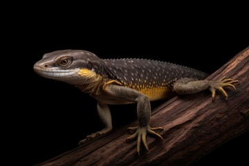 Naklejka premium lizard perched on a tree branch. Generative AI