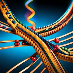 3d rendered illustration of dna created in artificial intelligence