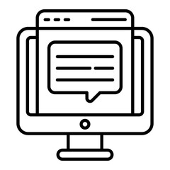 Video Comment Thin Line Icon