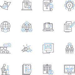 Council line icons collection. Governance, Authority, Administration, Leadership, Policy, Decision-making, Representation vector and linear illustration. Legislation,Accountability,Regulation outline - obrazy, fototapety, plakaty
