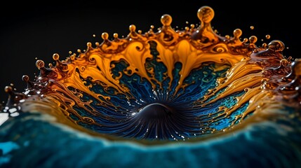 Liquid abstract closeup colorful background