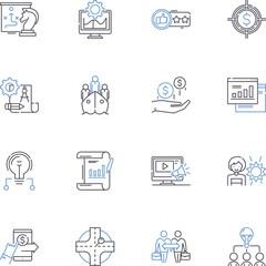 Roadmap line icons collection. Guidance, Plan, Strategy, Direction, Pathway, Route, Blueprint vector and linear illustration. Map,Vision,Milests outline signs set