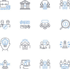 Combined Effort line icons collection. Synergy, Collaboration, Unity, Joint effort, Cohesion, Teamwork, Alliance vector and linear illustration. Partnership,Coordination,Convergence outline signs set