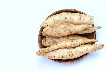 Sweet potato on white background.