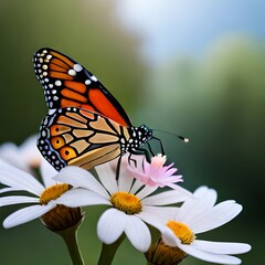 Fototapeta premium butterfly on a flower created in artificial intelligence