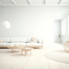 Fototapeta na wymiar Elegant House Background Modern Living Room Interior in 3D