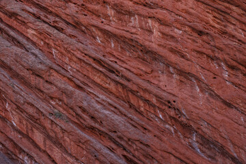 Texture of red mountain close-up