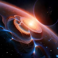 fractal, light, space, spiral