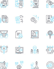 Innovation creation linear icons set. Ideation, Creativity, Invention, Imagination, Breakthroughs, Novelty, Initiative line vector and concept signs. Resourcefulness,Originality,Piering outline