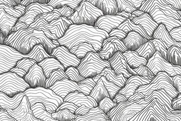 mountains in black and white. Generative AI