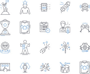 Security line icons collection. Firewall, Encryption, Authorization, Biometrics, Surveillance, Risk, Malware vector and linear illustration. Passwords,Access,Breach outline signs set