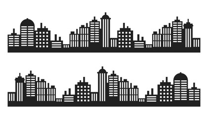 Obraz premium Silhouette of city. Urban city landscape. 