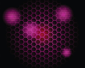red futuristic laser hive in hexagon shape network light for data security leakage abstract technology background