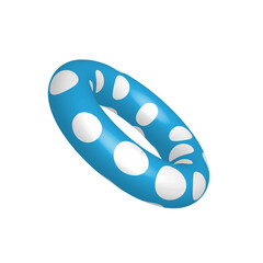 Colorful inflatable swim ring on transparent background, Rubber swimming ring, sea fun and security