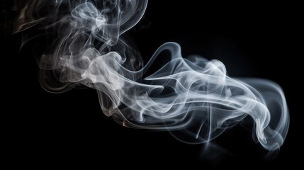 Obraz premium Smoke on a Black Background, Easy to Erase, Studio Photography, Generative AI