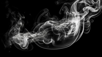 Smoke on a Black Background, Easy to Erase, Studio Photography, Generative AI
