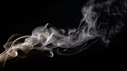 Fototapeta premium Smoke on a Black Background, Easy to Erase, Studio Photography, Generative AI