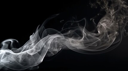 Fototapeta premium Smoke on a Black Background, Easy to Erase, Studio Photography, Generative AI