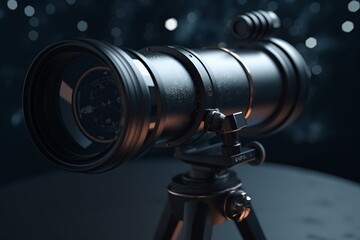 Fototapeta na wymiar A 3D illustrated rendering of a telescope. Generative AI