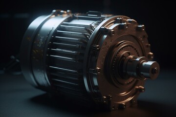 Fototapeta na wymiar 3D rendering of part of electric motor for industry. Generative AI