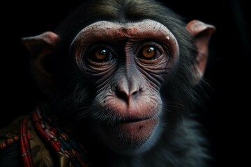 Picture of a clownish monkey. Generative AI