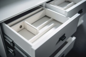 Drawer container that is white in color. Generative AI