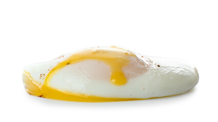 Fototapeta na wymiar Tasty poached egg isolated on white background